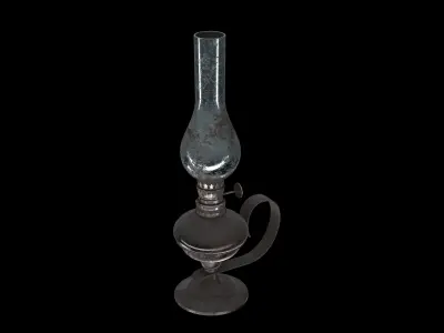 vintage chimney oil lamp 01 3D model
