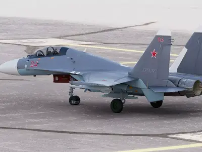 Russian Fighter Jet Sukhoi SU-30 MKK MK2 Flanker G 3D model