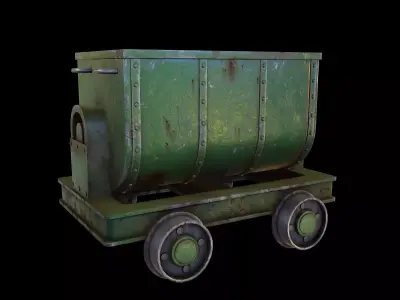 Mining cart Low-poly 3D model purchase