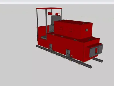 underground mining train truck machines 3D model