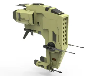Spaceship 001 3D model by jaggeduniverse