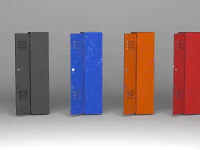 lockers model locker Low-poly 3D model