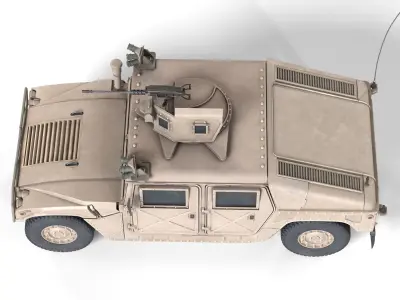 Hummer H1 HMMWV Low-poly 3D model