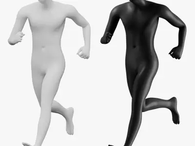  Animated Black and White Male Mannequin 