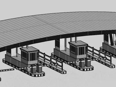 Toll Gate Low-poly 3D model
