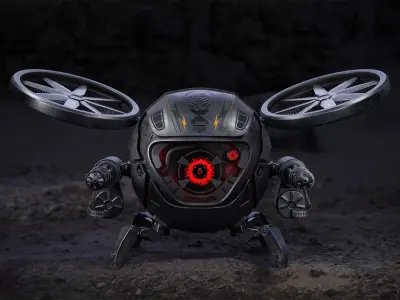 Combat Drone-003 Low-poly 3D model