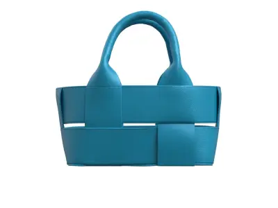 Blue Leather Tote Bag 3D model