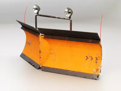 Used Snowplow V Blade 3D model