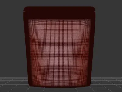 Stand up plastic pouch unwrapped 3D model