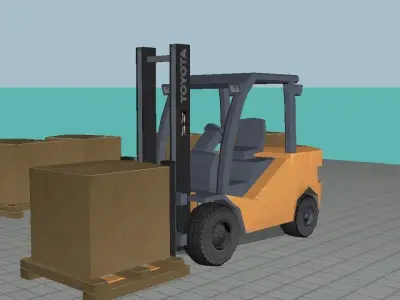 low polly forklift Free low-poly 3D model
