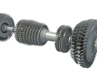 Aircraft Engine Turbine 3D model by 3D-Horse