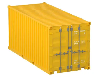 20 ft Container  Yellow 3D model