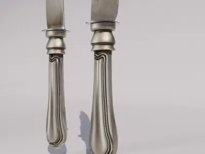 An old knife from the 20th century Low-poly 3D model