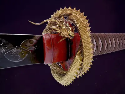 Emperor Katana Low-poly 3D model