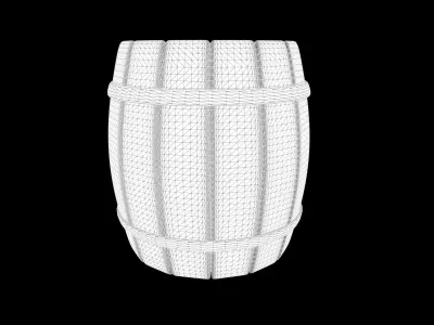 Barrel Low-poly 3D model 3