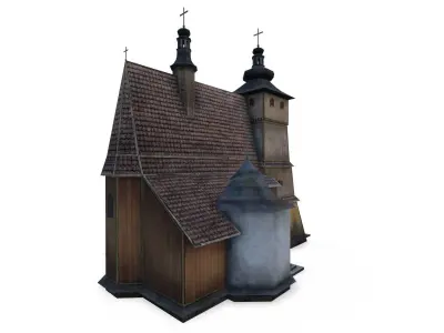 Polish Country Church Free low-poly 3D model
