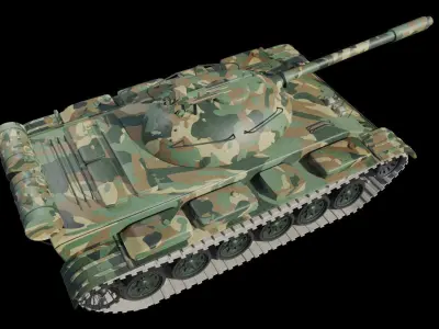 T-59 Tank Low-poly 3D model