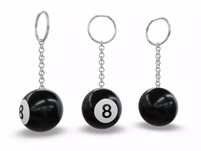 8 Ball Keychain 3D model