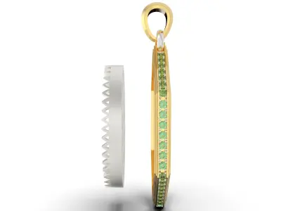 pendant with gem stones 3D print model