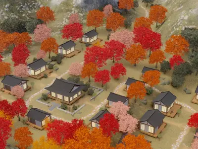 Autumn Village Retreat 3D model purchase