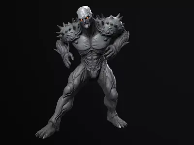 Alien Brute Sci-Fi Creature Rigged  Low-poly 3D model