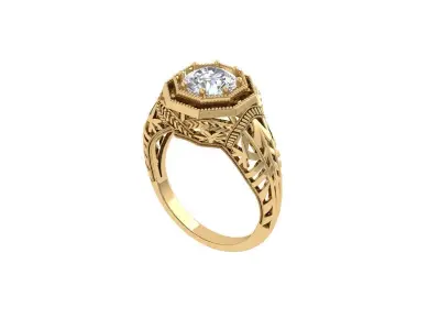 Art Deco Ring 3D print model 47