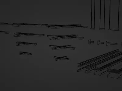 Cable trays 50x50 100x50 200x50 300x50 3D model