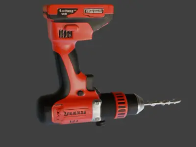 Drill Machine Game-Ready 3D Model with PBR Textures Low-poly 3D model