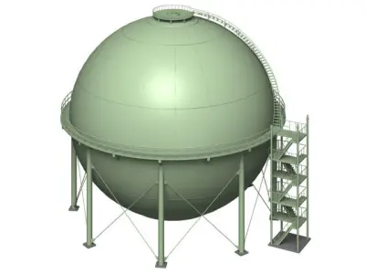 High pressure gas holder 3D model
