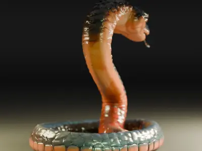 red snake 3D print model
