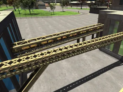 Beam and truss construction set Low-poly 3D model