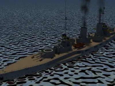 Battlecruiser SMS Von der Tann 3D model