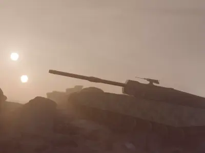 Modern Tank Low-poly 3D model