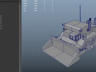 Dozer Truck Low-poly 3D model