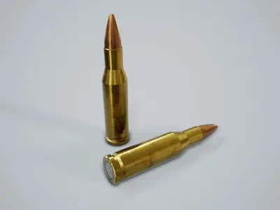 Cartridge Bullet PBR Game Ready Low-poly 3D model
