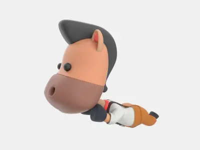 Cute Horse 3D Illustration 3D model