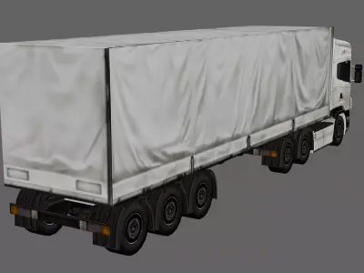 Low Poly European Cargo Truck 8x4 Low-poly 3D model Low-poly