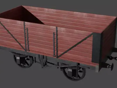 7 plank wagon red scale Free 3D model