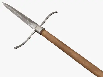 Medieval Spear Low-poly 3D model 6