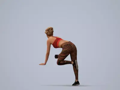 00064Maja008HN - Adult Caucasian woman exercising in 3D model
