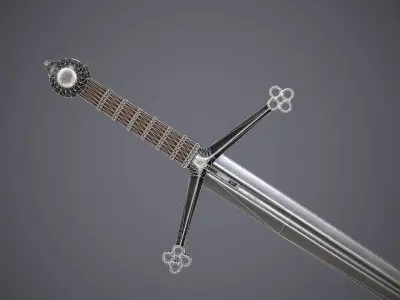 Claymore sword Low-poly 3D model get