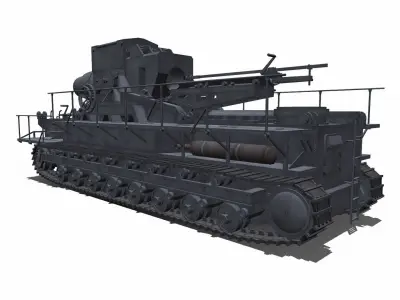 Karl-Gerat Self-Propelled Siege Mortar Low-poly 3D model