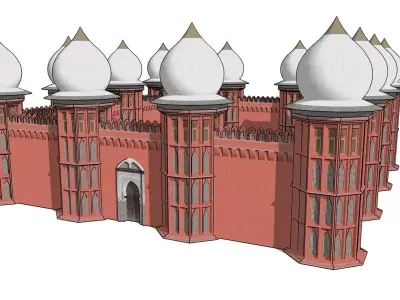 Arabian Fortress Modular Building Kit Low-poly 3D model