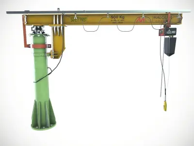 JIB Crane Low-poly 3D model