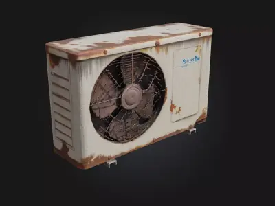 Rusty Air Conditioner Unit  Weathered Appliance for Realistic 3D model