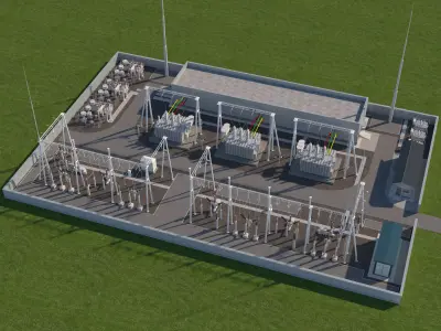 ELECTRICITY SUB STATION 3D model buy