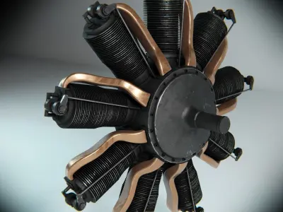 LeRhone Engine 3D model