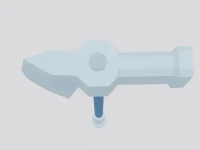 HumerAxe LowPoly plastic pipe with handle Low-poly 3D model