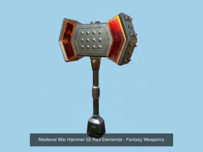10 Medieval War Hammer Collection - Fantasy Weaponry 3D Model Pack