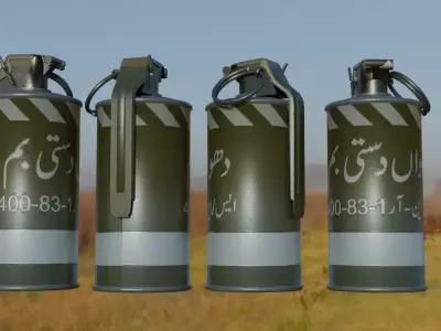 Smoke grenade Low-poly 3D model purchase